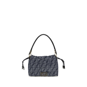 Fendi Blue Cotton Shoulder Bag