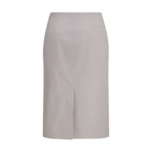 Miu Miu Gray Cotton Midi Skirt