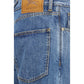 Burberry Blue Cotton Straight-Leg Jeans