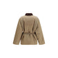 Versace Beige Nylon Full-Length Jacket
