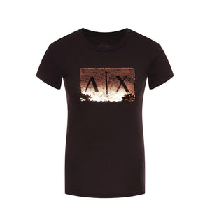 Armani Exchange Black Cotton T-Shirt