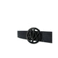 Armani Exchange Black Polyester Thin Belt