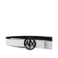 Armani Exchange Black Polyester Thin Belt