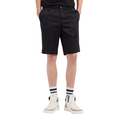 Armani Exchange Black Cotton Bermuda Shorts