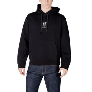 Armani Exchange Black Cotton Hoodie