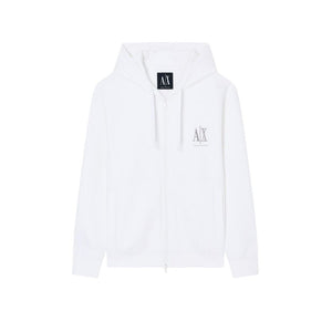 Armani Exchange White Cotton Hoodie