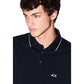 Armani Exchange Blue Cotton Polo Shirt