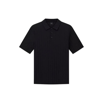 Armani Exchange Black Cotton Polo Shirt