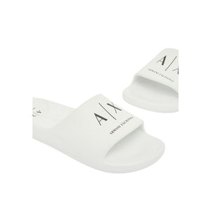 Armani Exchange Black And White EVA Slippers