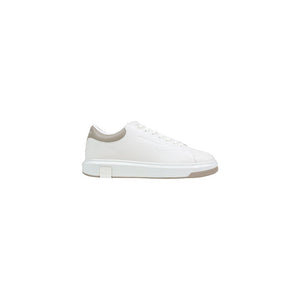 Armani Exchange Cream Leather Low Top Sneakers