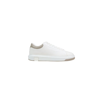 Armani Exchange Cream Leather Low Top Sneakers