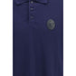 Versace Blue Cotton Polo Shirt
