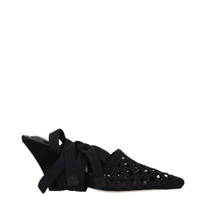 Jacquemus Black Fabric Strap-On Sandals