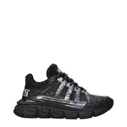 Versace Black Fabric Athletic Sneakers
