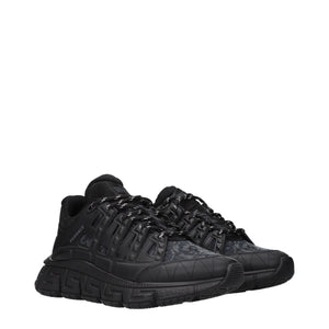 Versace Black Fabric Athletic Sneakers
