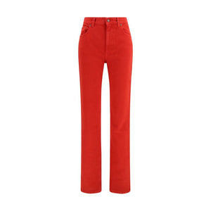 Chloé Red Cotton Casual Pants