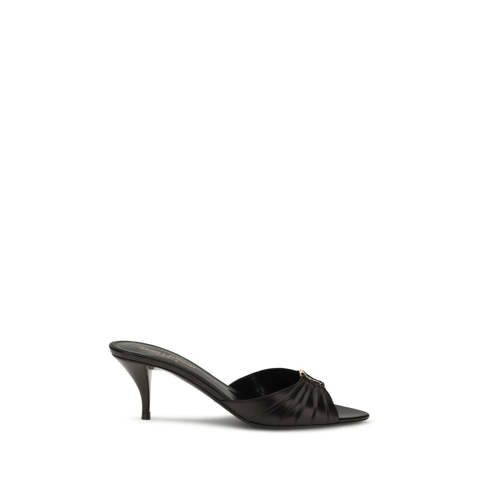 Saint Laurent Black Calf Leather Bos Taurus Sandals