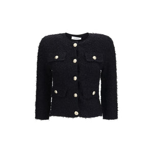 Balmain Black Viscose Shell Jacket