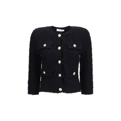 Balmain Black Viscose Shell Jacket