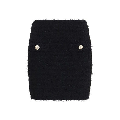 Balmain Black Viscose Mini Skirt
