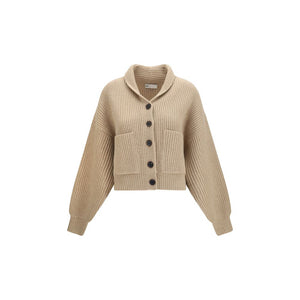 Tory Burch Beige Wool Oves Aries Cardigan