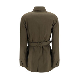 Burberry Bicolor Cotton Full-Length Jacket