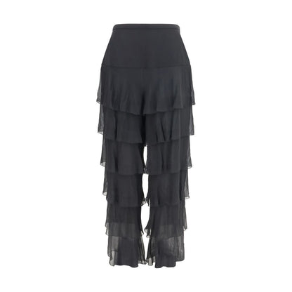 Valentino Garavani Black Silk Casual Pants