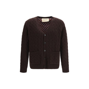 Valentino Garavani Brown Wool Oves Aries Cardigan