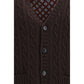 Valentino Garavani Brown Wool Oves Aries Cardigan