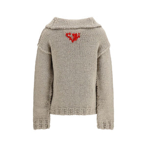 Prada Gray Wool Oves Aries Cardigan