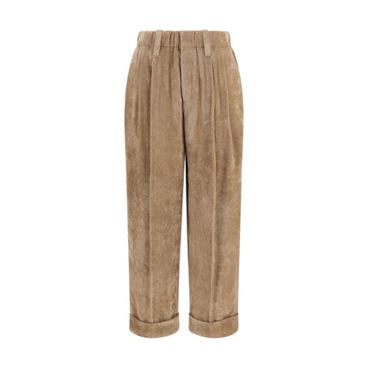 Brunello Cucinelli Brown Viscose Casual Pants