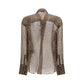 Brunello Cucinelli Brown Silk Pattern Shirt