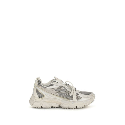 Off-White Beige Fabric Athletic Sneakers
