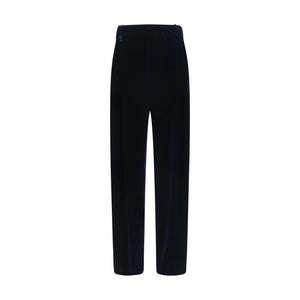 Giorgio Armani Blue Viscose Casual Pants