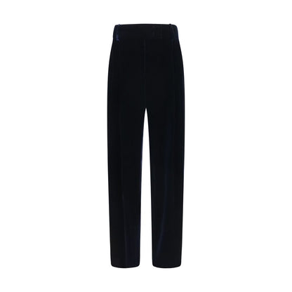 Giorgio Armani Blue Viscose Casual Pants
