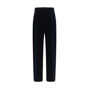 Giorgio Armani Blue Viscose Casual Pants