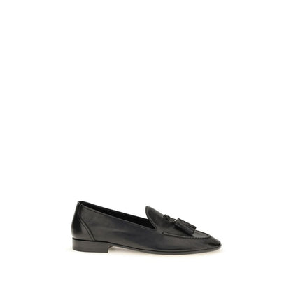 The Row Black Calf Leather Bos Taurus Slip-On Loafers