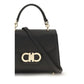 Ferragamo Black Calf Leather Bos Taurus Shoulder Bag