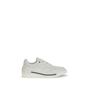 Fendi White Calf Leather Bos Taurus Low Top Sneakers