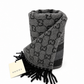 Gucci Monogram Grey Wool Scarf with Fringe