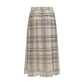 Brunello Cucinelli Beige Silk Midi Skirt