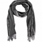 Gucci Monogram Charcoal Grey Cashmere & Wool Scarf with Fringe