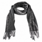 Gucci Monogram Charcoal Grey Cashmere & Wool Scarf with Fringe