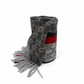 Gucci Monogram Grey Cashmere & Wool Scarf with Red & Black Stripe