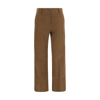 Brunello Cucinelli Brown Cotton Casual Pants