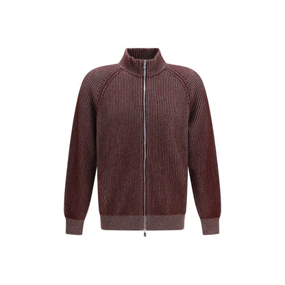 Brunello Cucinelli Bordeaux Cashmere Cardigan