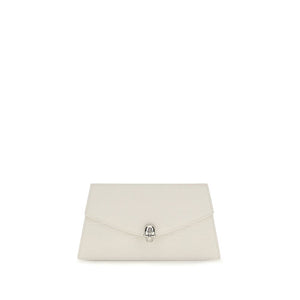 Alexander McQueen White Calf Leather Bos Taurus Shoulder Bag
