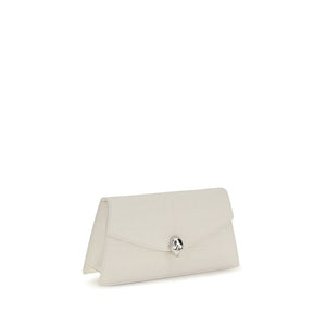 Alexander McQueen White Calf Leather Bos Taurus Shoulder Bag