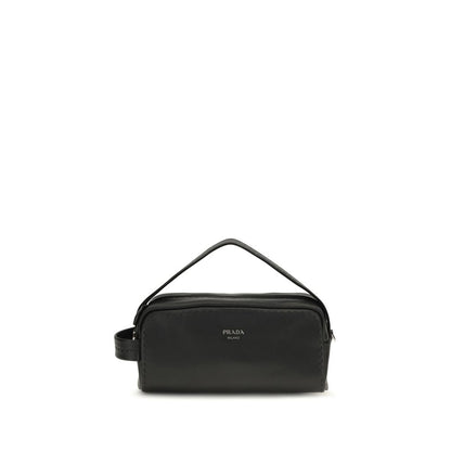 Prada Black Calf Leather Bos Taurus Shoulder Bag
