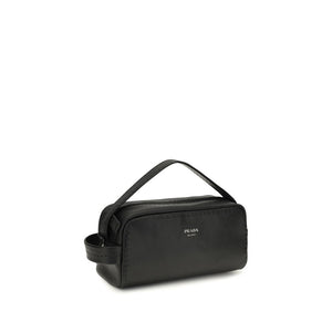 Prada Black Calf Leather Bos Taurus Shoulder Bag